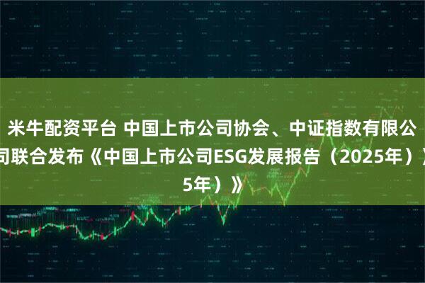 米牛配资平台 中国上市公司协会、中证指数有限公司联合发布《中国上市公司ESG发展报告（2025年）》